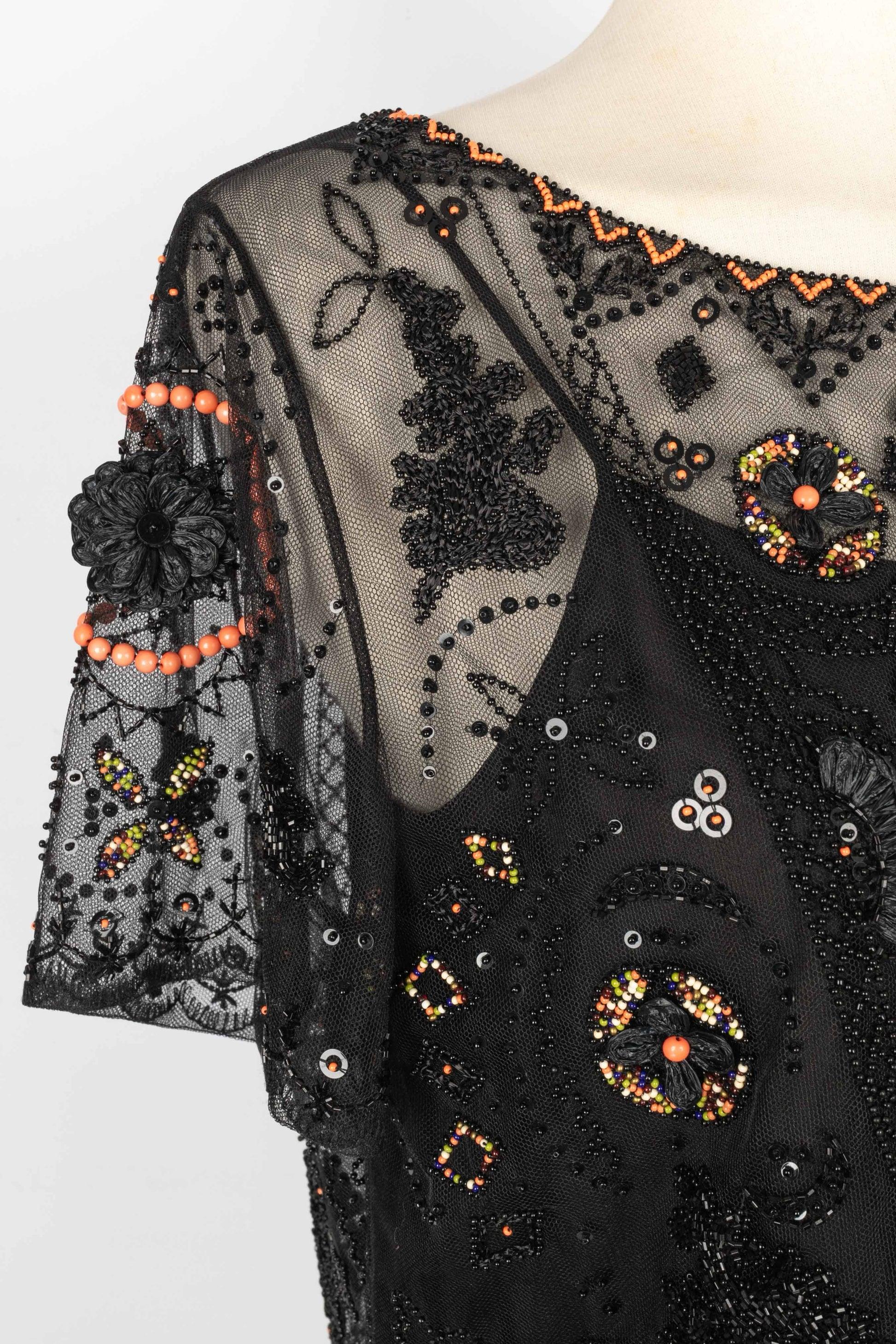 Christian Dior Black Tulle Top, 2020 For Sale 2