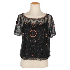Top de tul negro Christian Dior, 2020