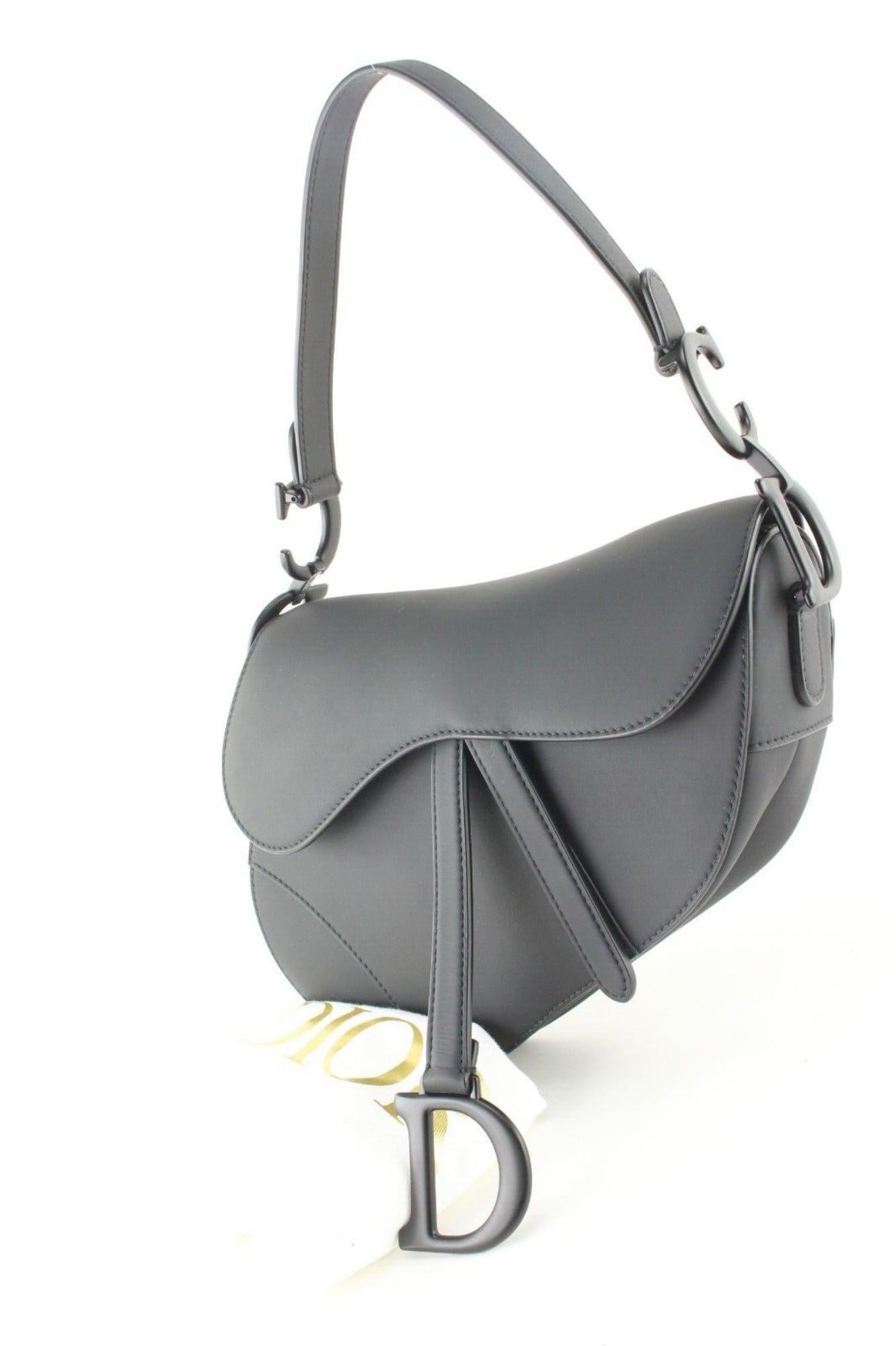 Christian Dior Black Ultramatte Smooth Calfskin Saddle 1D525K 1