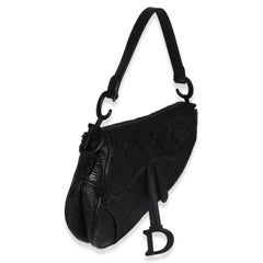 Christian Dior Black Ultramatte Woven Calfskin Saddle Bag