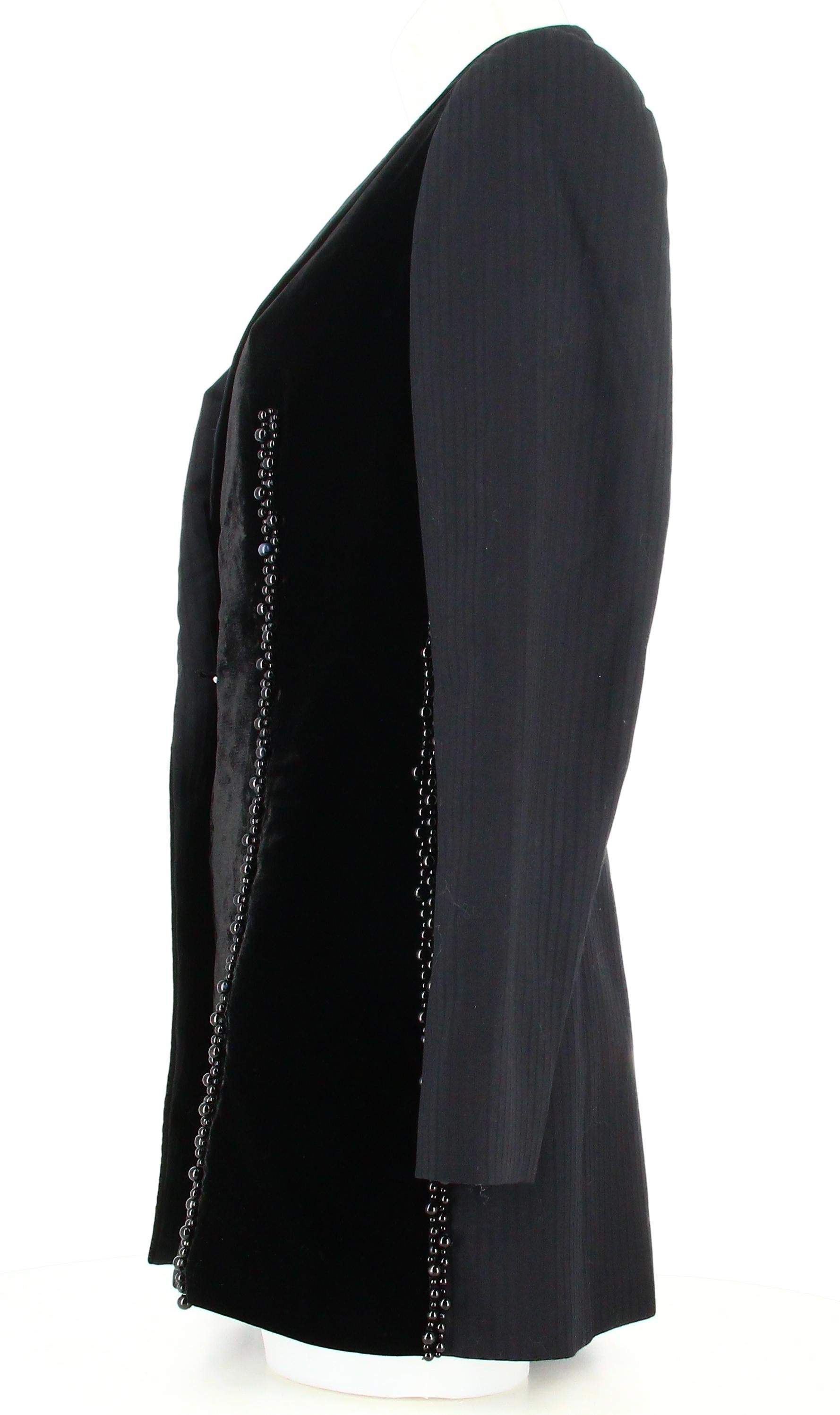 Christian Dior Black Velour Suit Jacket For Sale 1
