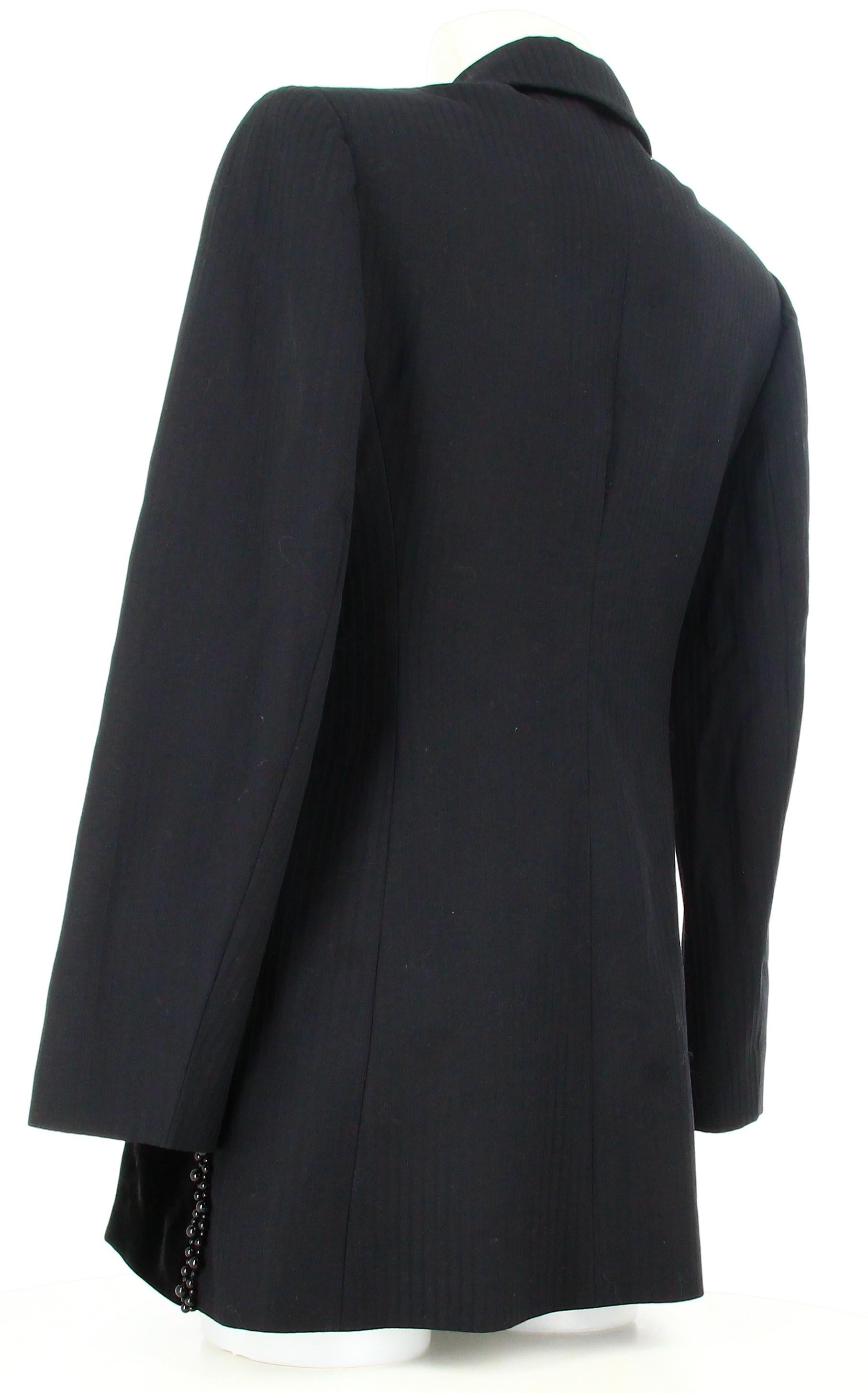 Christian Dior Black Velour Suit Jacket For Sale 2