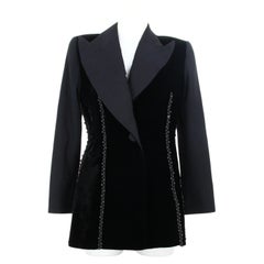 Vintage Christian Dior Black Velour Suit Jacket