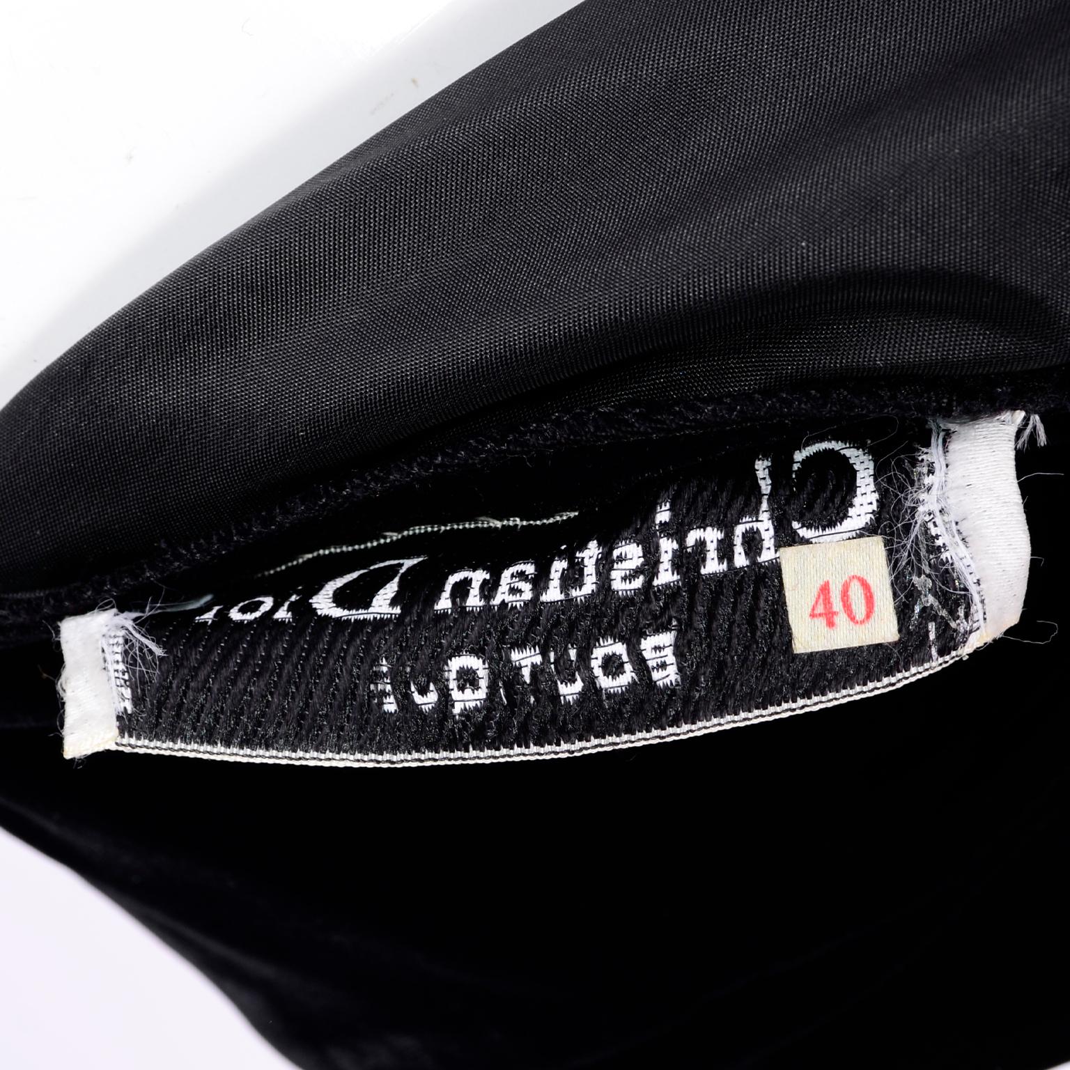 Christian Dior - Robe de soirée vintage en velours noir  en vente 2