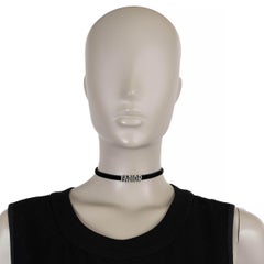 CHRISTIAN DIOR black velvet J'ADIOR CRYSTAL Choker Necklace