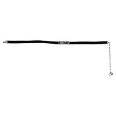 CHRISTIAN DIOR black velvet J'ADIOR CRYSTAL Choker Necklace