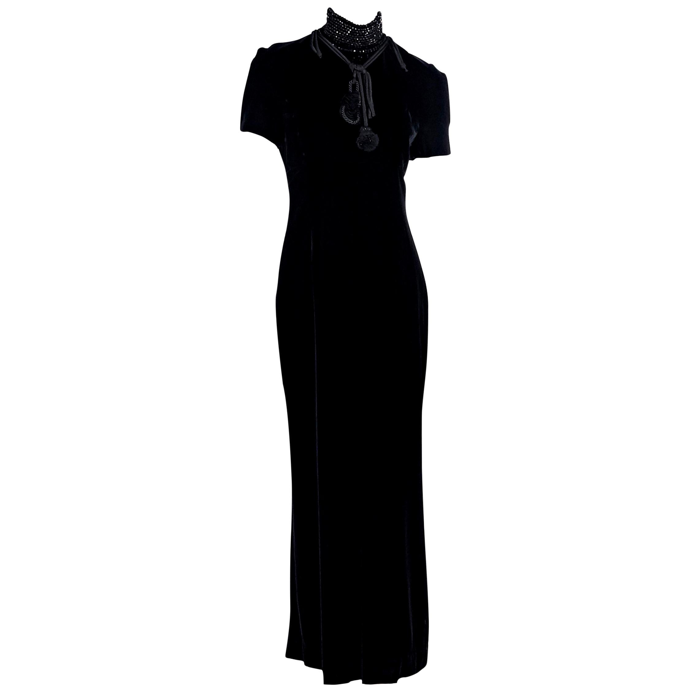 Christian Dior Black Velvet Maxi Dress