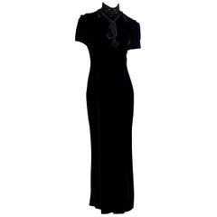 Christian Dior Black Velvet Maxi Dress