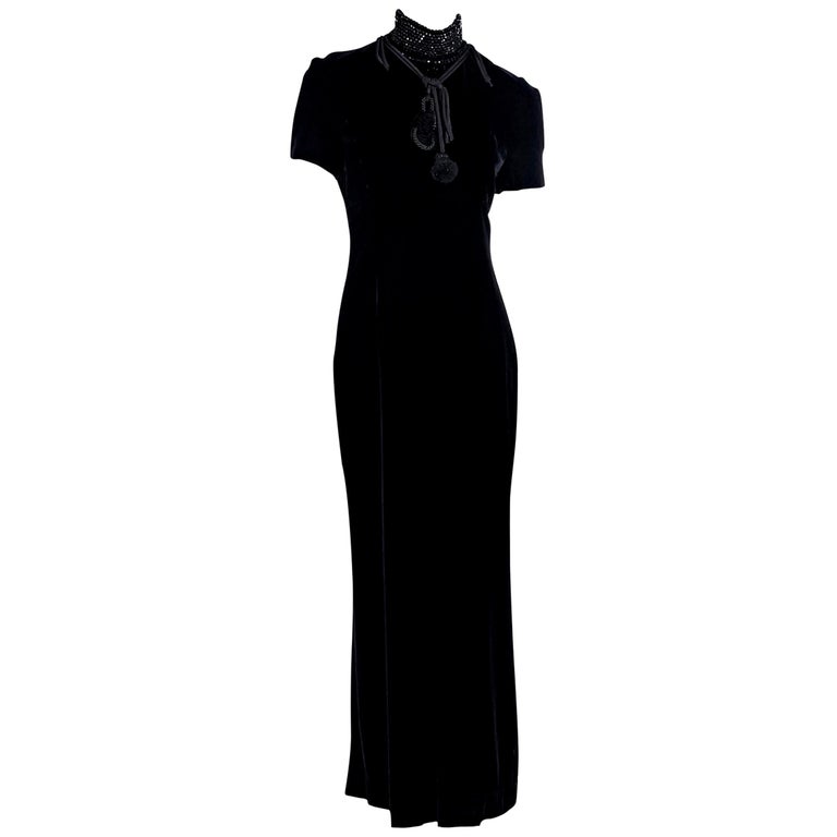 Christian Dior Black Velvet Maxi Dress at 1stDibs