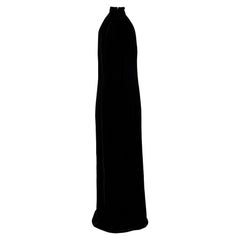 Christian Dior Black Velvet Sleeveless High Neck Gown - Size Large
