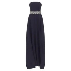 CHRISTIAN DIOR BLACK VISCOSE GOWN Dress Sz FR 34