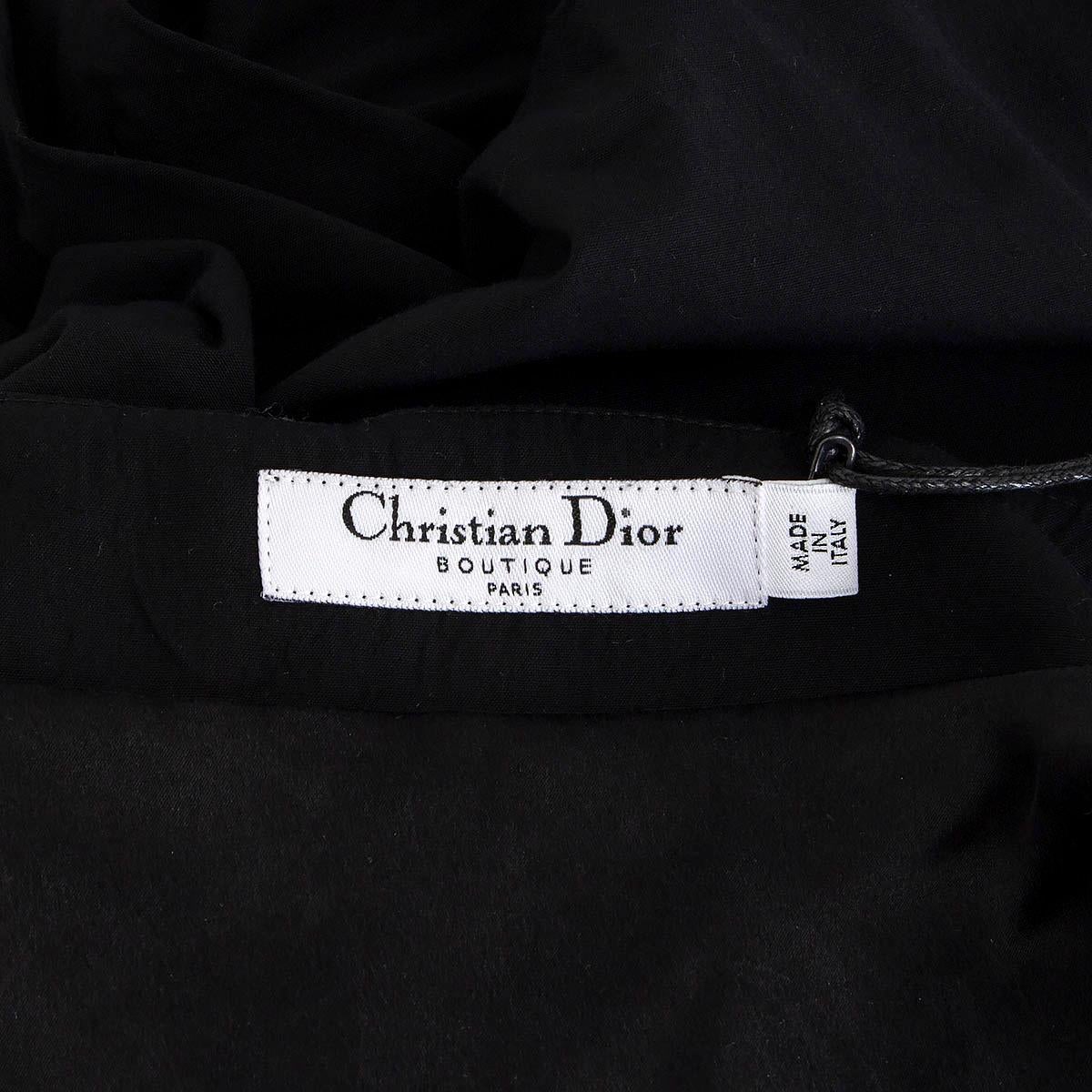 CHRISTIAN DIOR black viscose & wool ASYMMETRIC DRAPED Skirt 36 XS For Sale 1