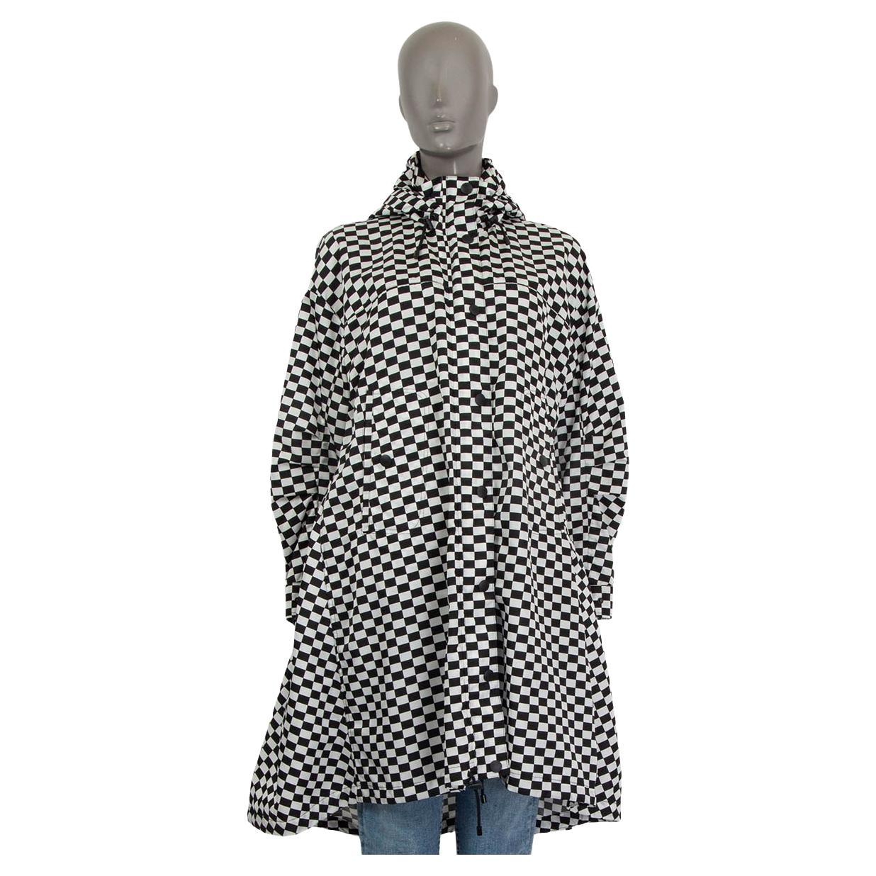 CHRISTIAN DIOR black white 2018 CHECK OVERSIZED RAIN Coat Jacket 36 XS