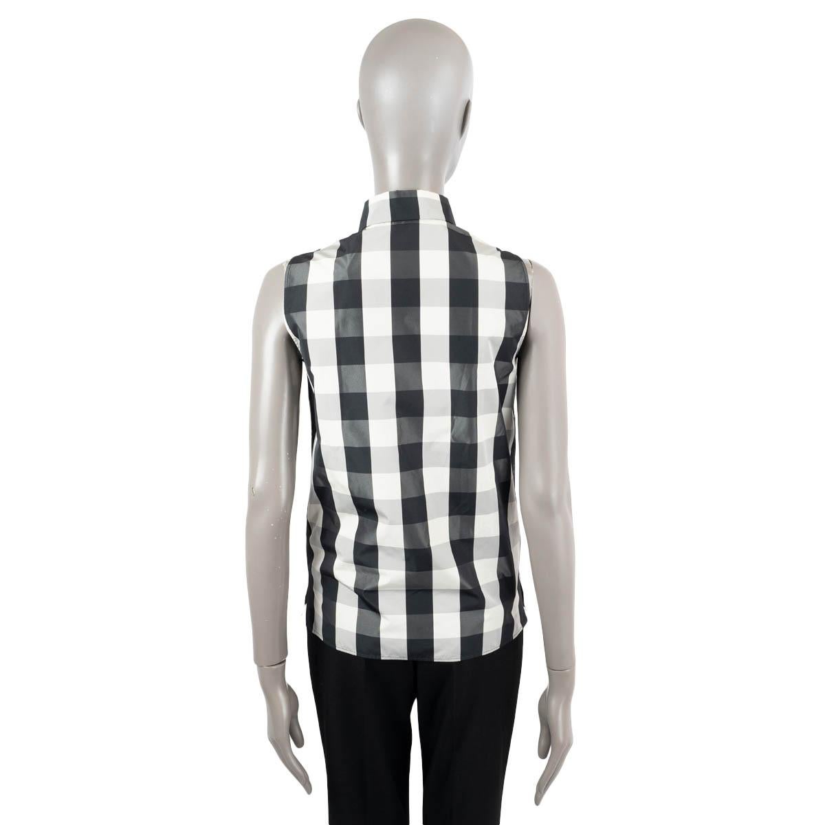 CHRISTIAN DIOR black & white 2019 GINGHAM Sleeveless Blouse Shirt 36 XS For Sale 1