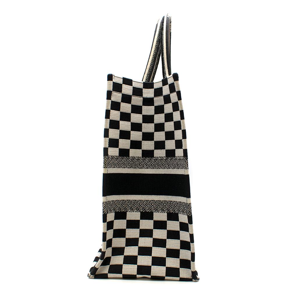 christian dior black and white tote