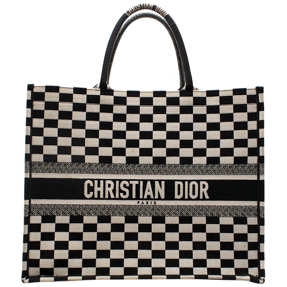 Christian Dior Black and White Book Tote 41.5cm at 1stDibs