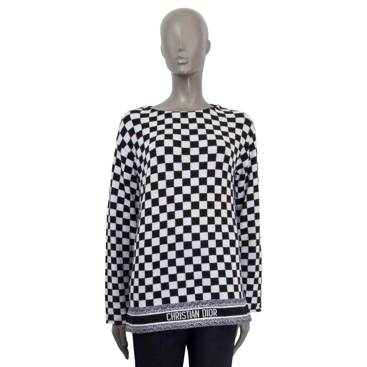 CHRISTIAN DIOR black and white cashmere 