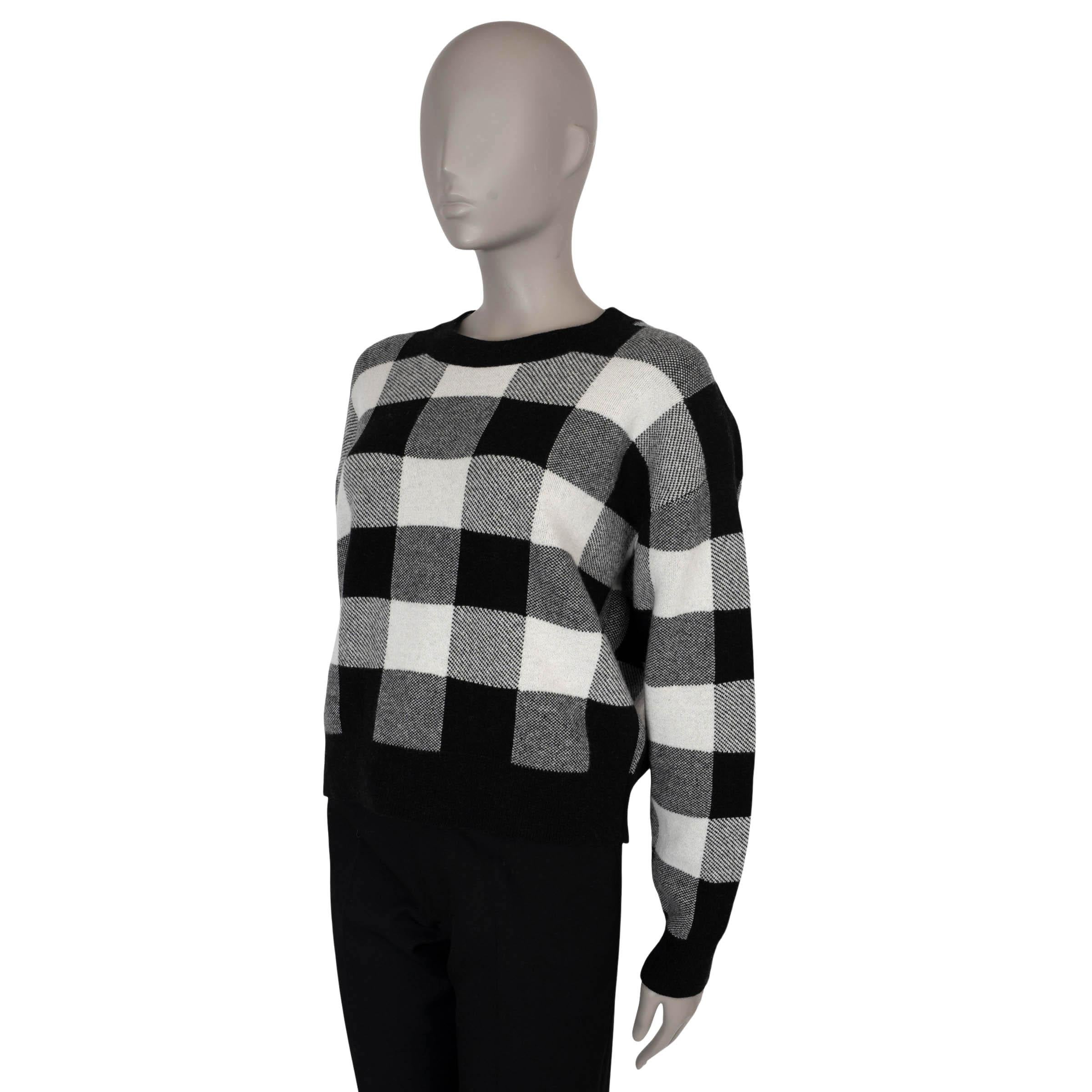 CHRISTIAN DIOR black and white cashmere blend 2019 J ADIOR 8 CHECK Sweater 40 S For Sale at 1stDibs