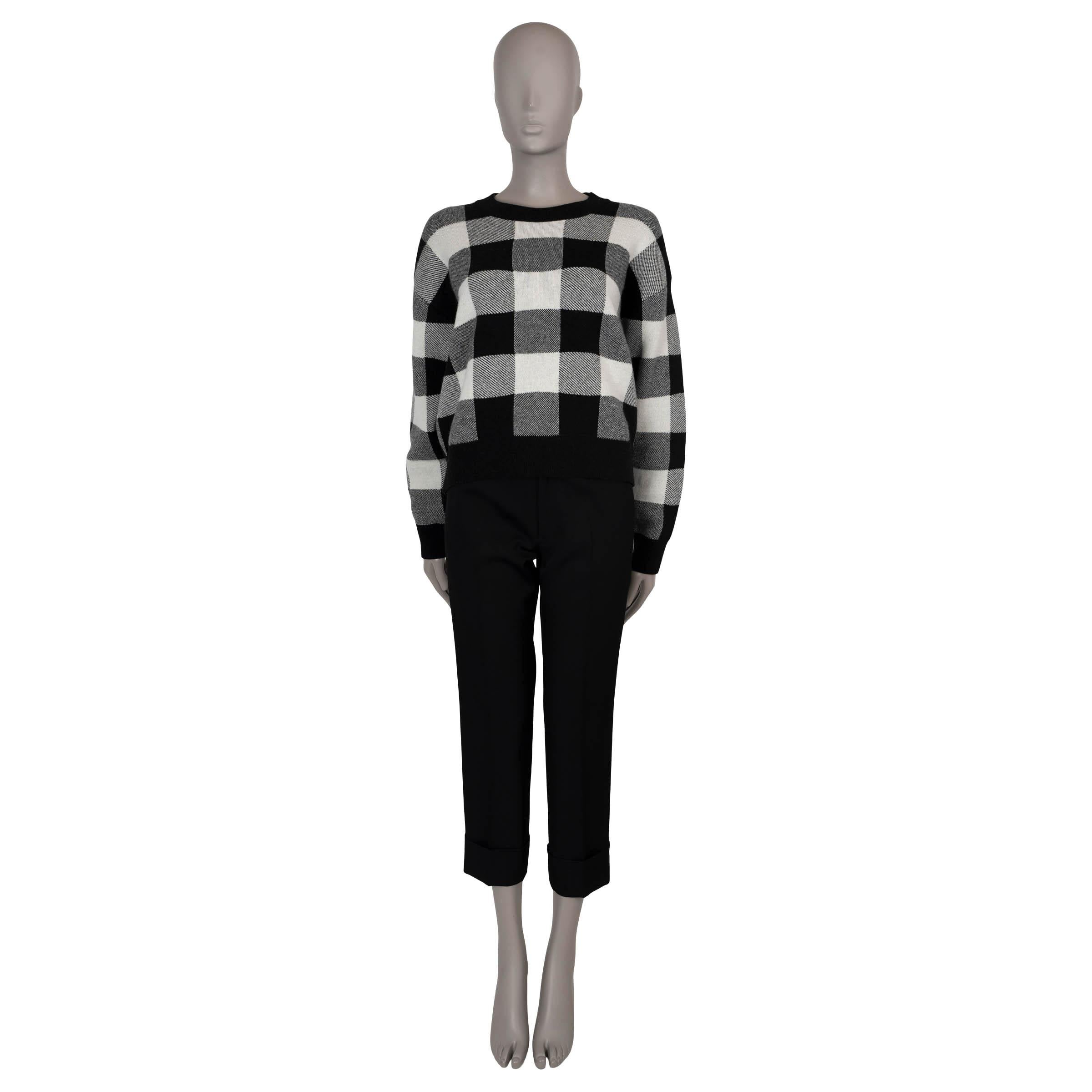 Women's CHRISTIAN DIOR black & white cashmere blend 2019 J'ADIOR 8 CHECK Sweater 40 S For Sale