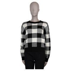 CHRISTIAN DIOR Pull J'ADIOR 8 CHECK 2019 noir et blanc en cachemire mélangé 40 S.