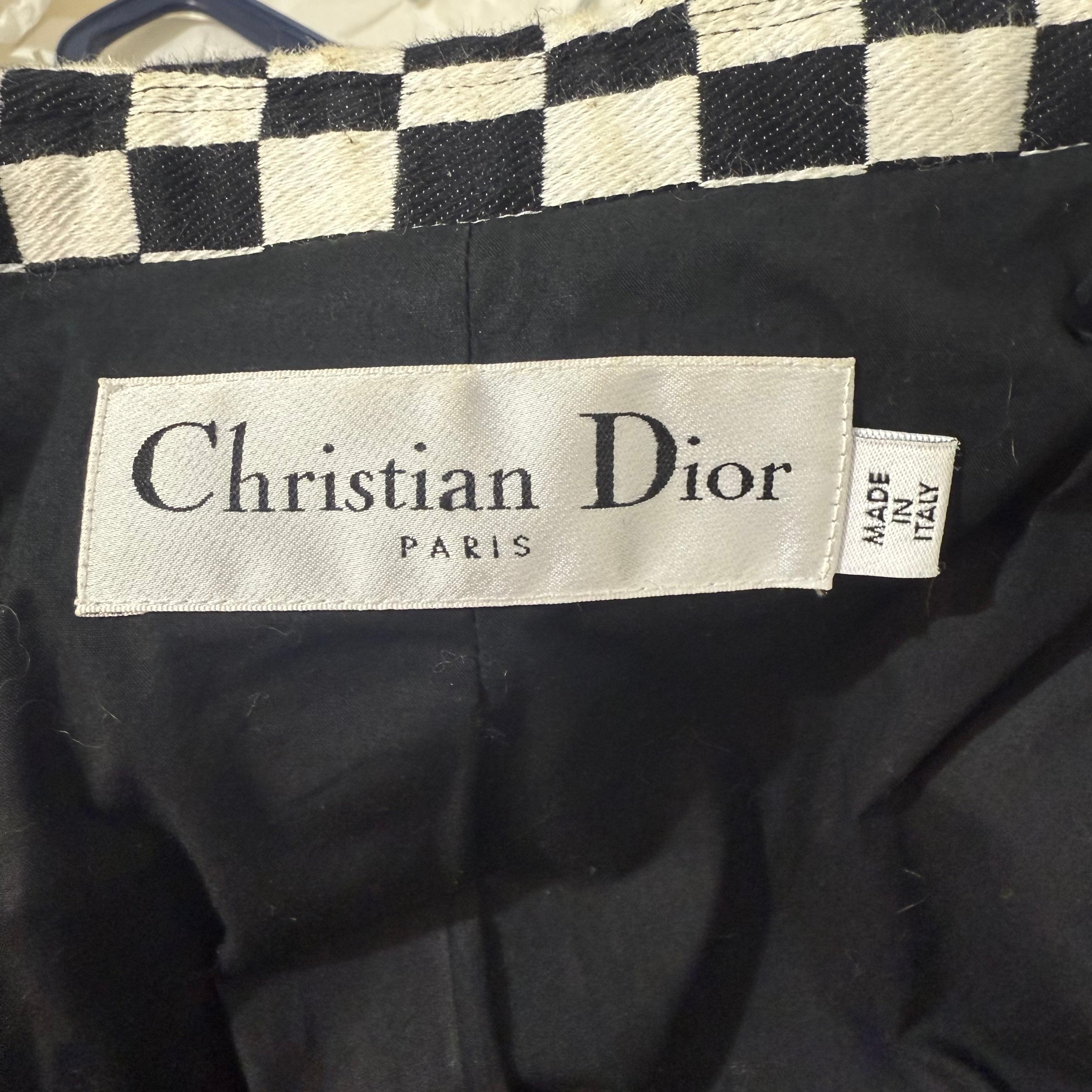 Christian Dior Giacca a quadri bianchi e neri FR 38 / IT 42 in vendita 5