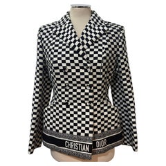 Christian Dior Giacca a quadri bianchi e neri FR 38 / IT 42