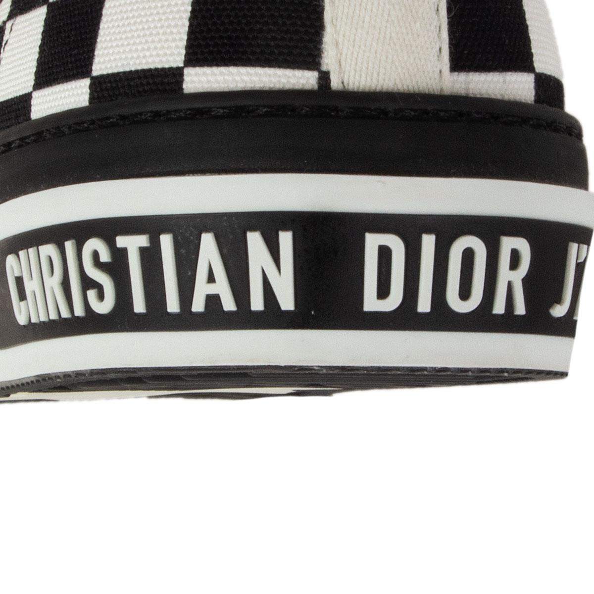 Gray CHRISTIAN DIOR black & white CHECK WALK N Sneaker Boots Shoes 38.5