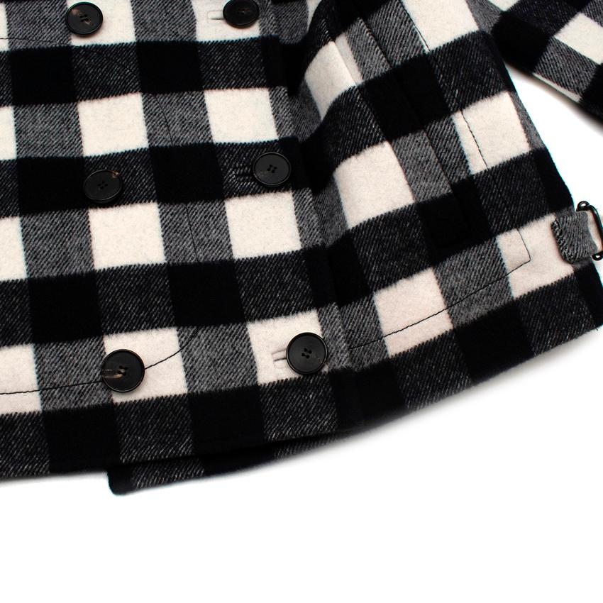 Women's Christian Dior Black & White Checked Wool Cropped Jacket - US 0 For Sale
