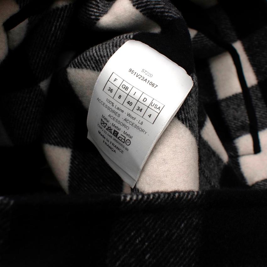 Christian Dior Black & White Checked Wool Cropped Jacket - US 0 For Sale 2