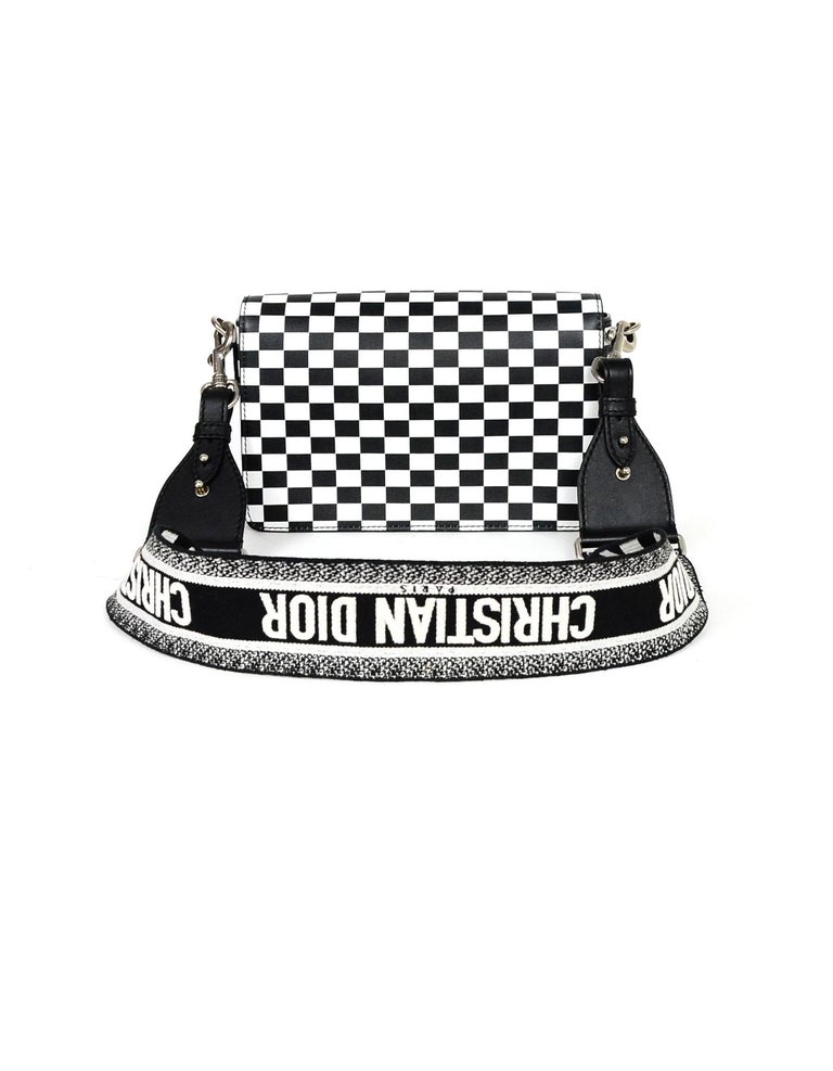 Black and white checkered purse dior shop