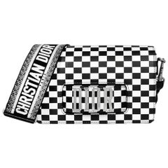 Christian Dior Black/White Checkered Smooth Calfskin Dio(r)evolution Flap Bag