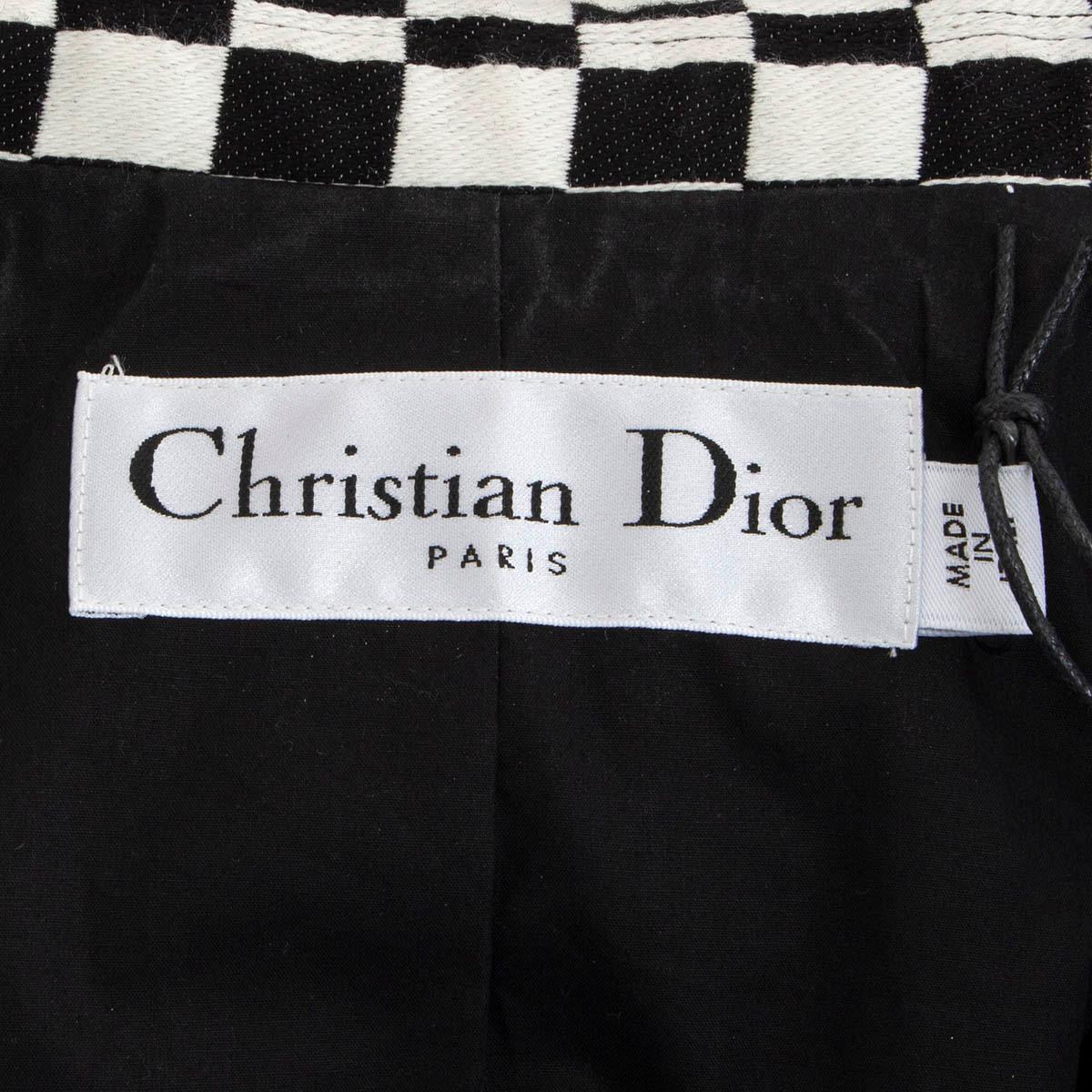 CHRISTIAN DIOR black white cotton 2018 CHECK BAR Blazer Jacket 38 S 1