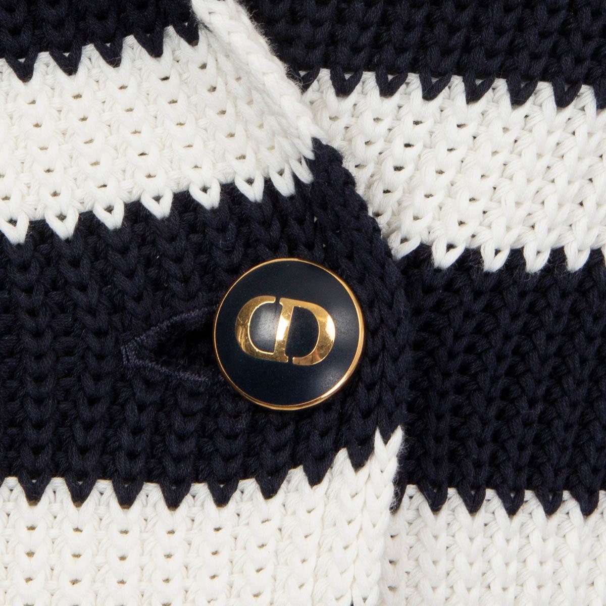 Black CHRISTIAN DIOR black & white cotton 2021 STRIPED RIB KNIT BAR Jacket 40 M