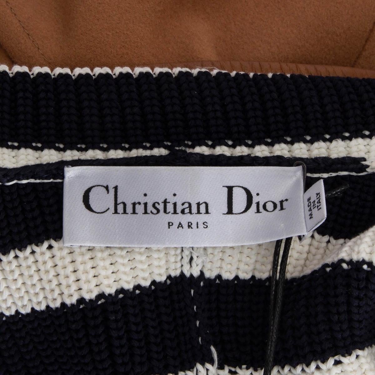 Women's CHRISTIAN DIOR black & white cotton 2021 STRIPED RIB KNIT BAR Jacket 40 M