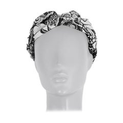 CHRISTIAN DIOR black & white cotton TOILE DE JOUY Headband