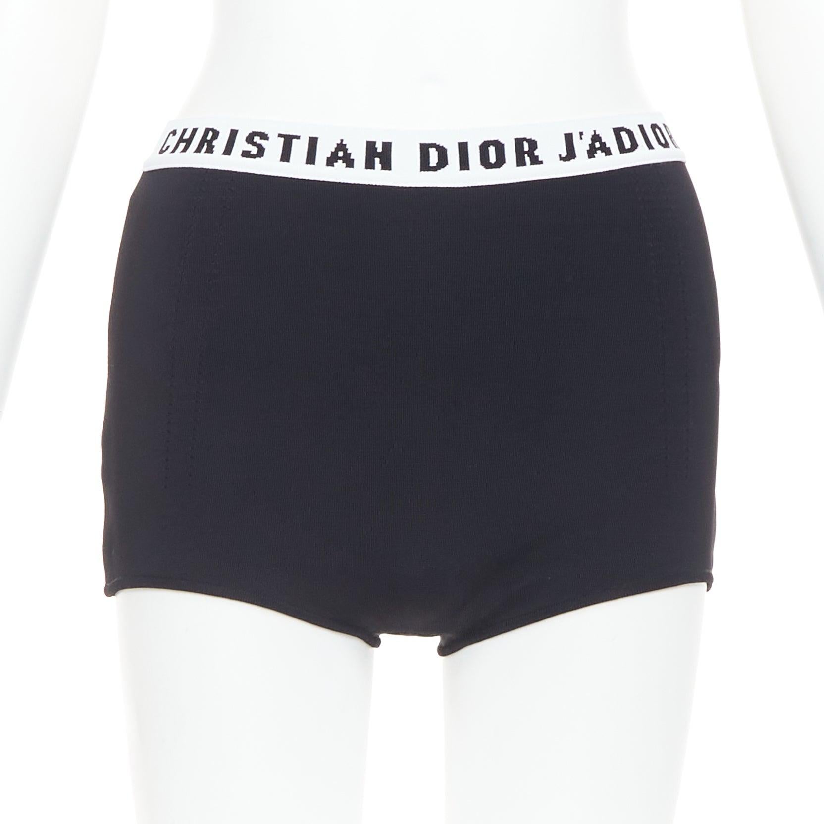 CHRISTIAN DIOR black white J'Adior logo bra shorts lounge set XS in vendita 2