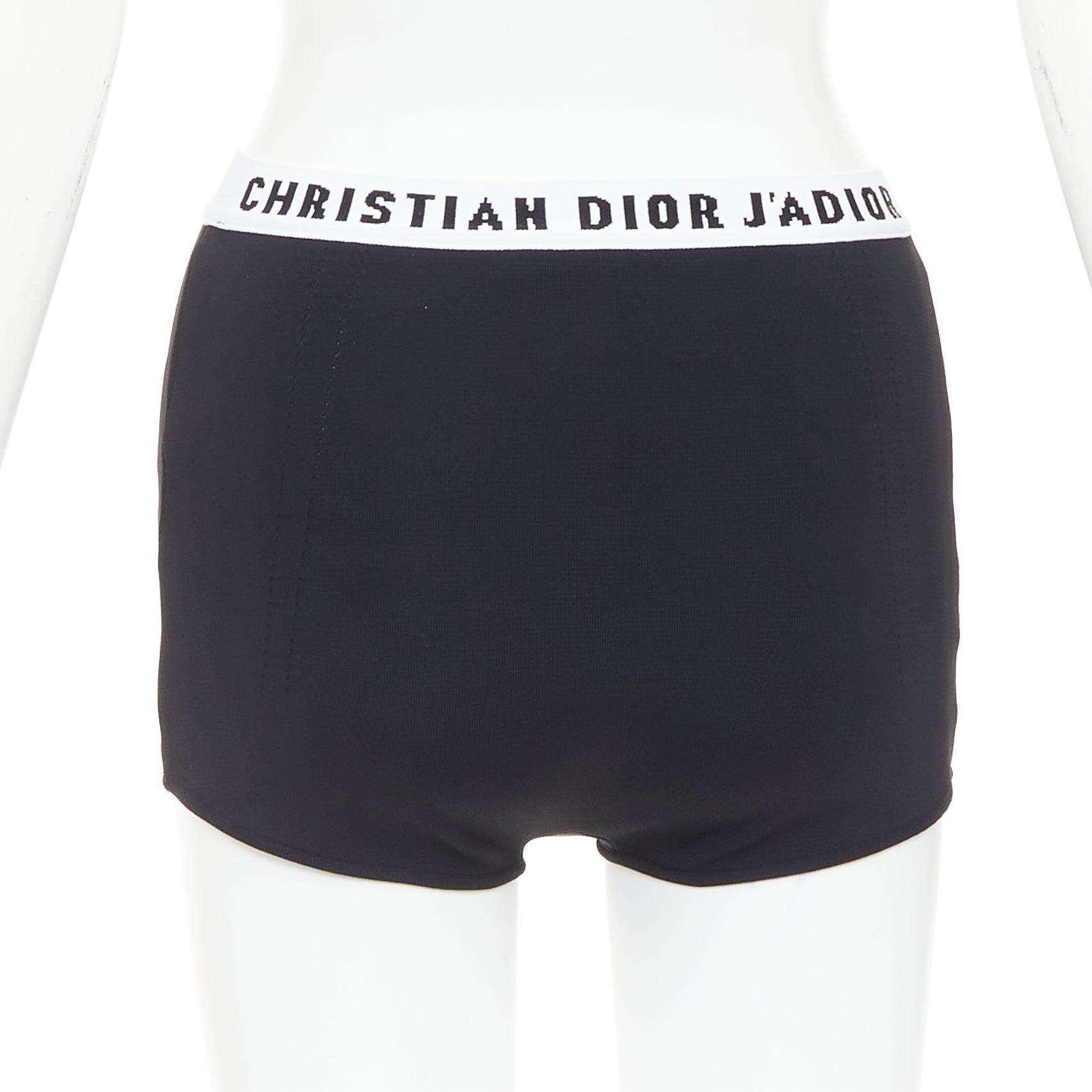 CHRISTIAN DIOR black white J'Adior logo bra shorts lounge set XS in vendita 3