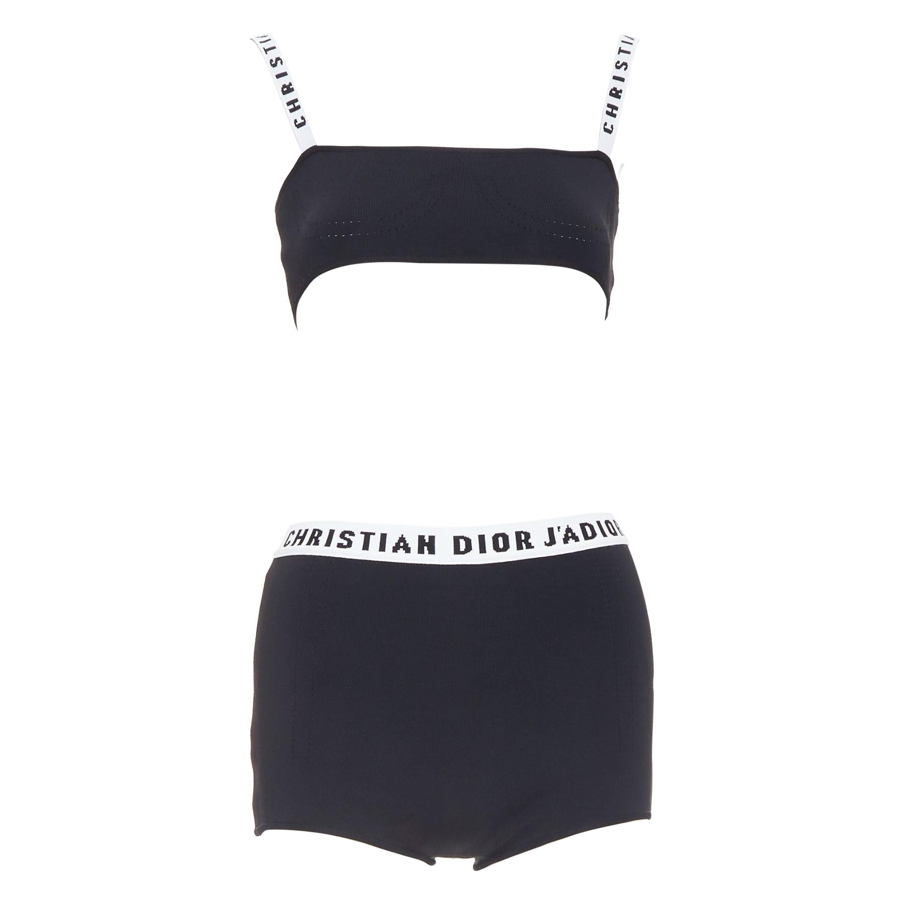 CHRISTIAN DIOR black white J
Adior logo bra shorts lounge set XS