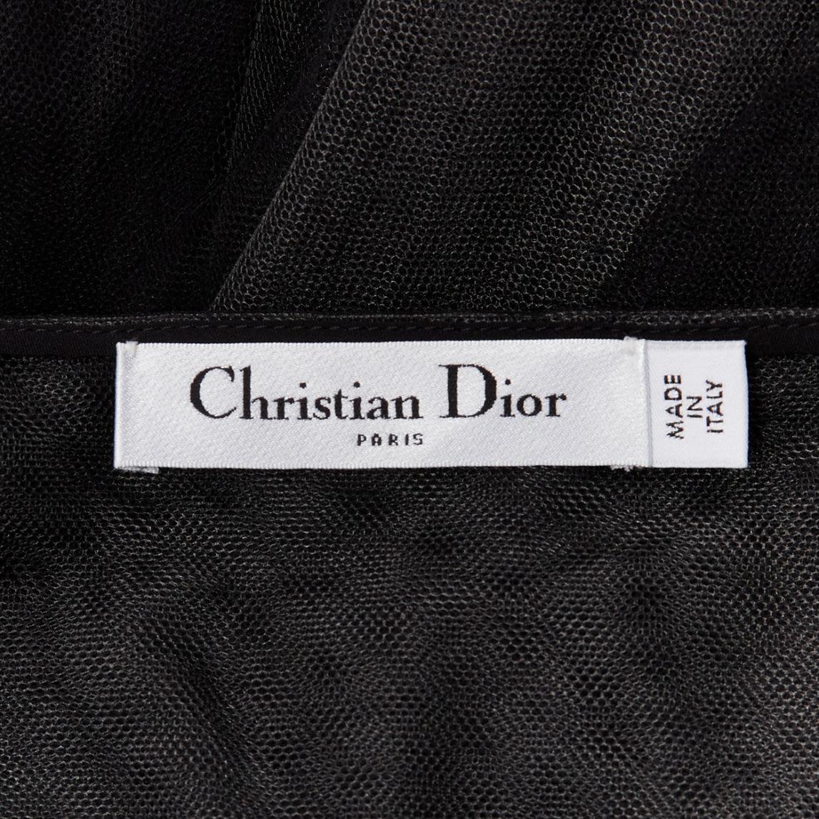 CHRISTIAN DIOR black white layered tulle sheer flared skirt S For Sale 4