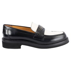 CHRISTIAN DIOR black & white leather 2022 BOY Loafers Shoes 38.5