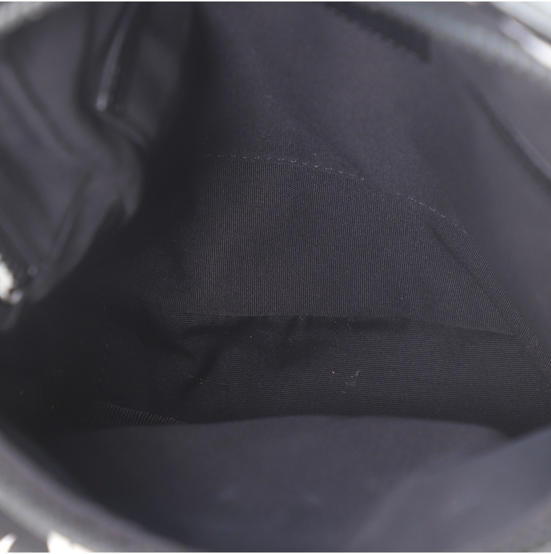 Christian Dior Black White Printed Nylon Mini Rider Shoulder Bag In Good Condition In Irvine, CA