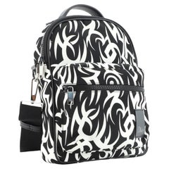 Christian Dior Black White Printed Nylon Mini Rider Shoulder Bag