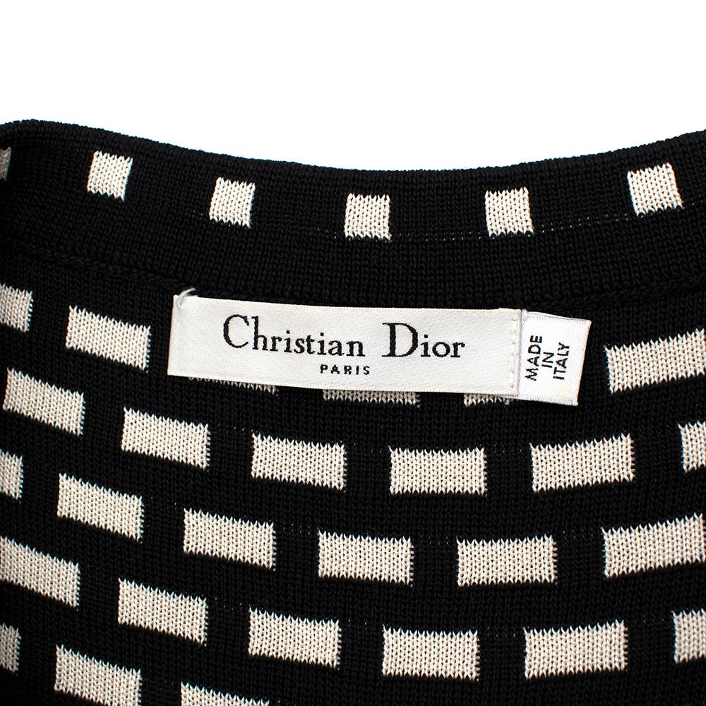 Christian Dior Black & White Square Knit Dress - Size US 2 In Excellent Condition For Sale In London, GB