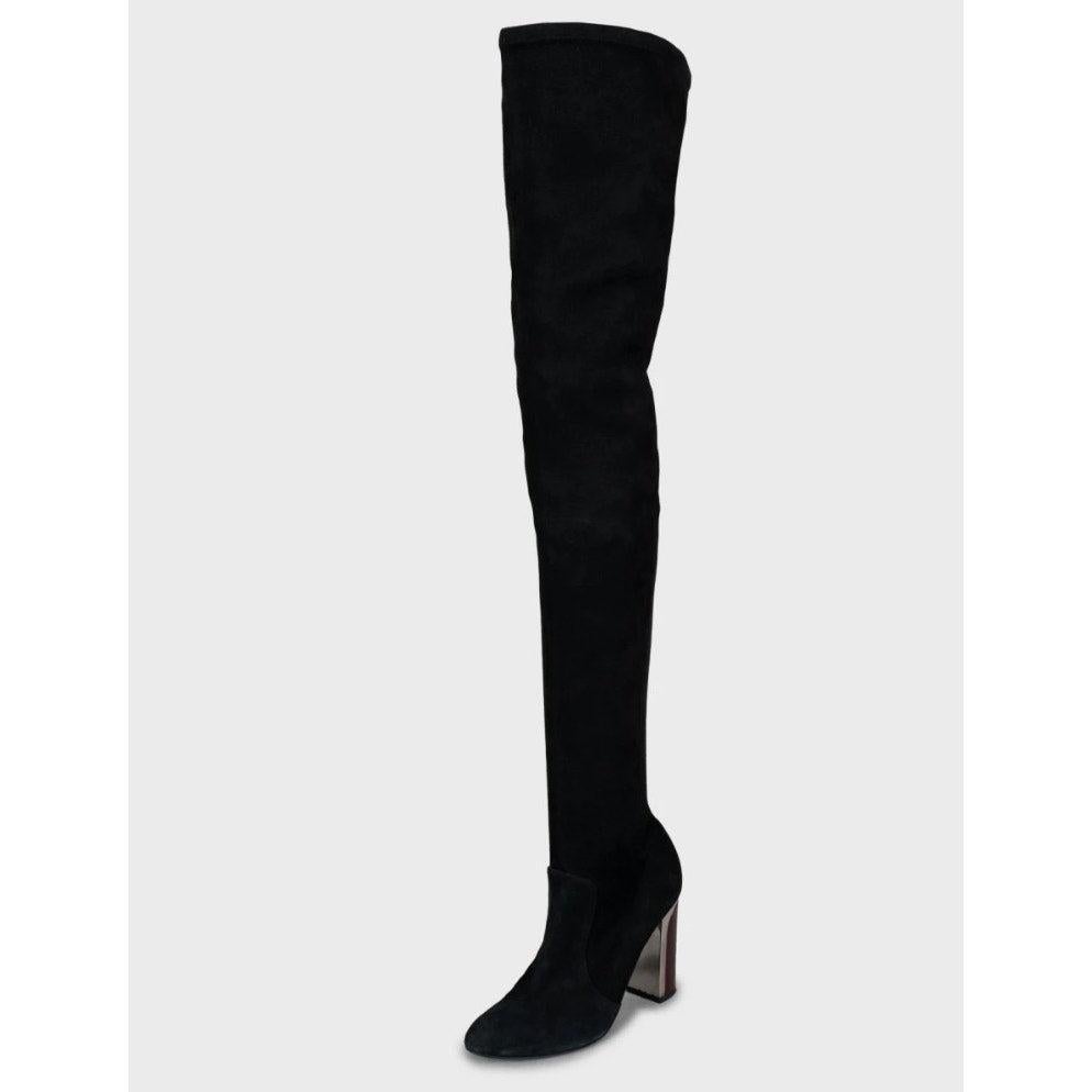 Christian Dior Schwarz & Weiß Wildleder Over-the-Knee Stiefel Sz.38 im Zustand „Hervorragend“ im Angebot in Krakow, PL