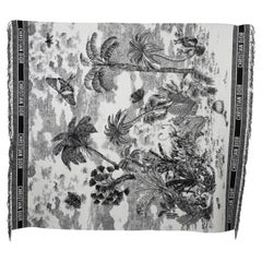 CHRISTIAN DIOR black white wool 2019 TOILE DE JOUY SAUVAGE Throw Scarf