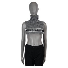 CHRISTIAN DIOR black white wool 2019 TURTLENECK PONCHO Scarf