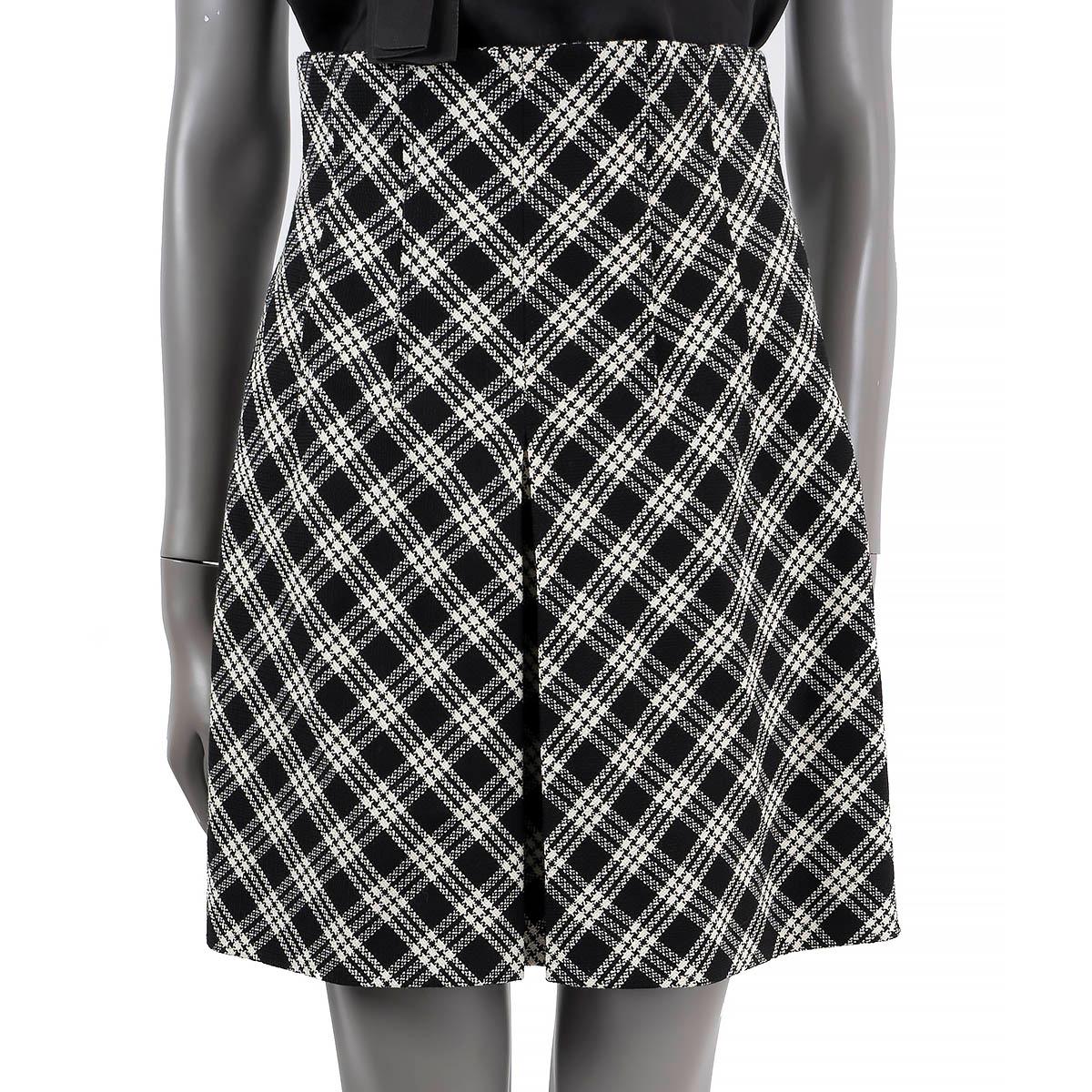 Black CHRISTIAN DIOR black & white wool 2022 CHECK'N'DIOR MINI Skirt XS