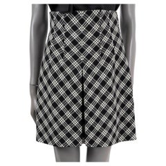 CHRISTIAN DIOR black & white wool 2022 CHECK'N'DIOR MINI Skirt XS