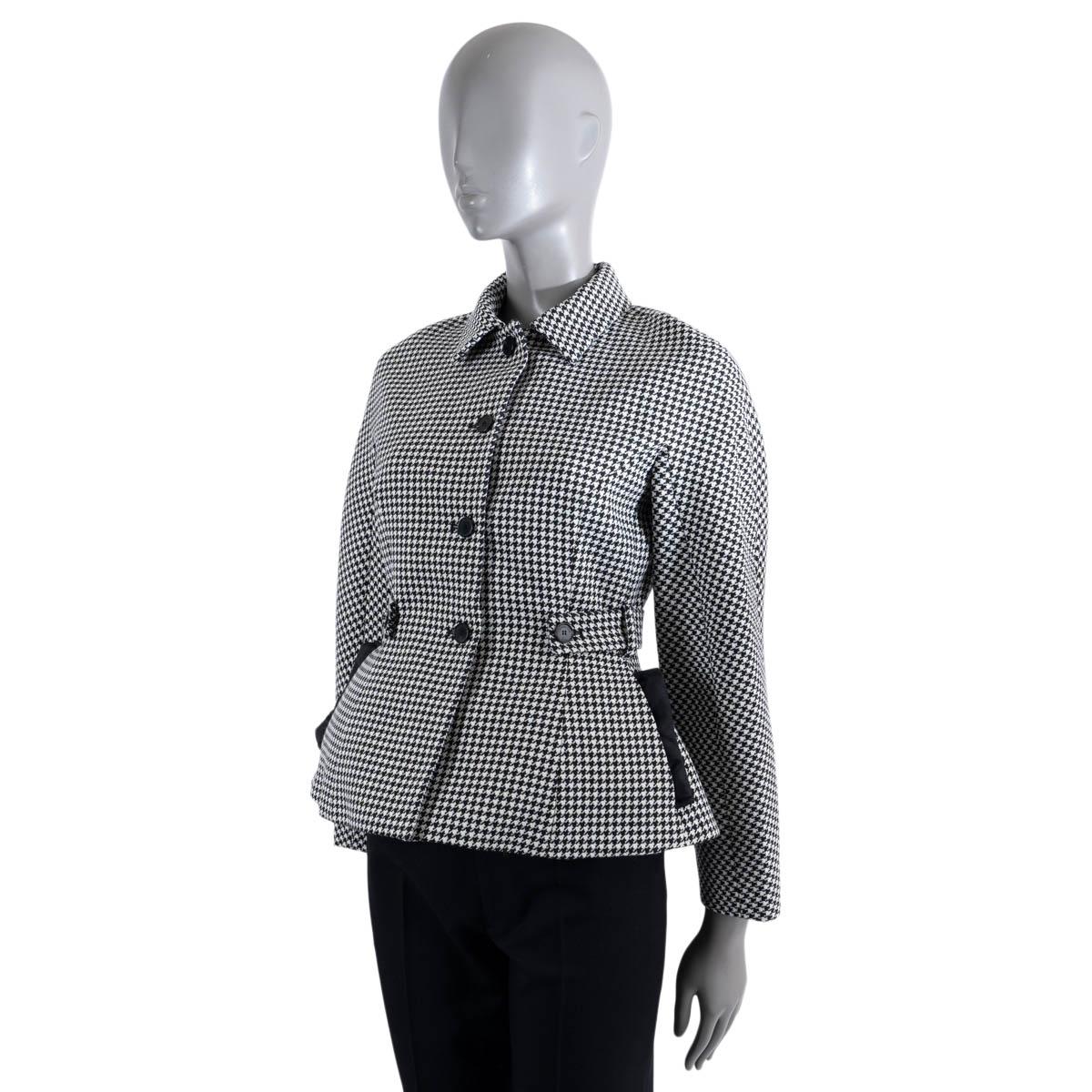 Women's CHRISTIAN DIOR black & white wool 2022 HOUNDSTOOTH Jacket 36 XS For Sale