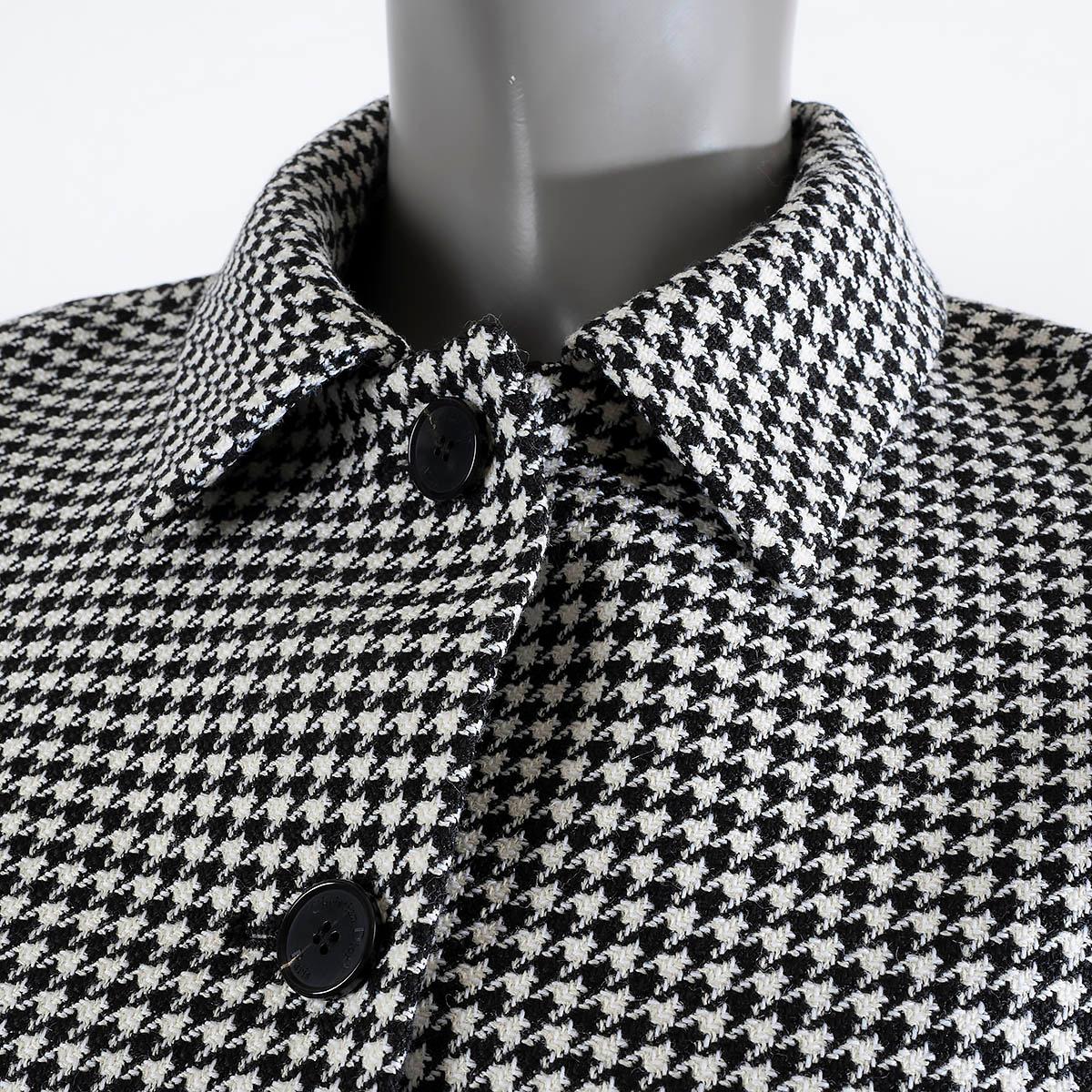 CHRISTIAN DIOR black & white wool 2022 HOUNDSTOOTH Jacket 36 XS For Sale 2